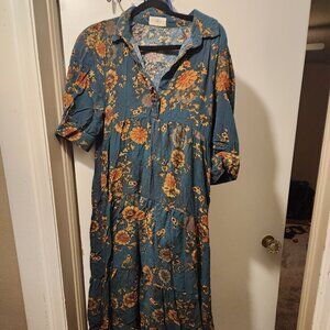 Natural life teal sunflower dress